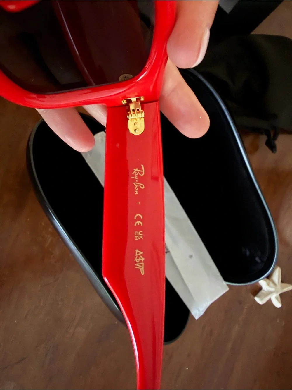 Ray-Ban ASAP Rocky Bold Red Glossy Frame Sunglasses with Dark Lenses